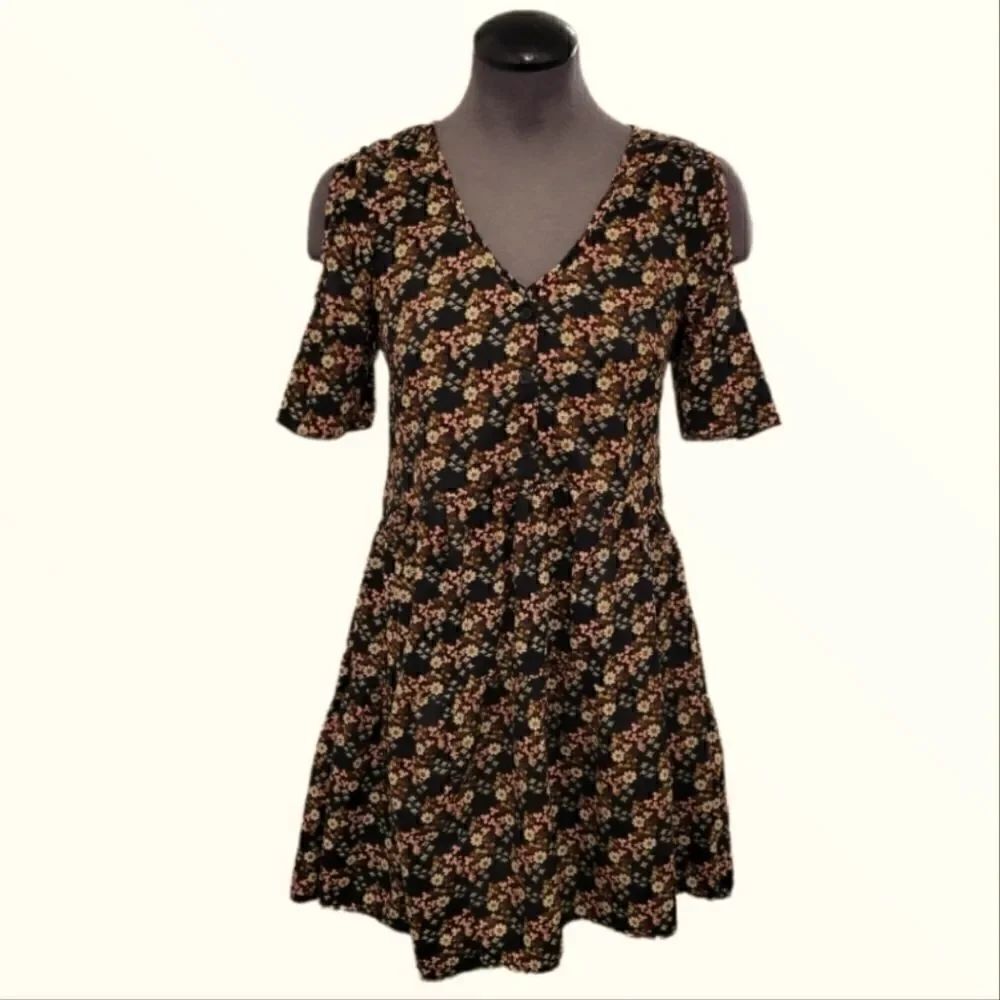 EC BOHO COLD SHOULDER BAND OF GYPSIES MINI DRESS SZ. S - Picture 1 of 3